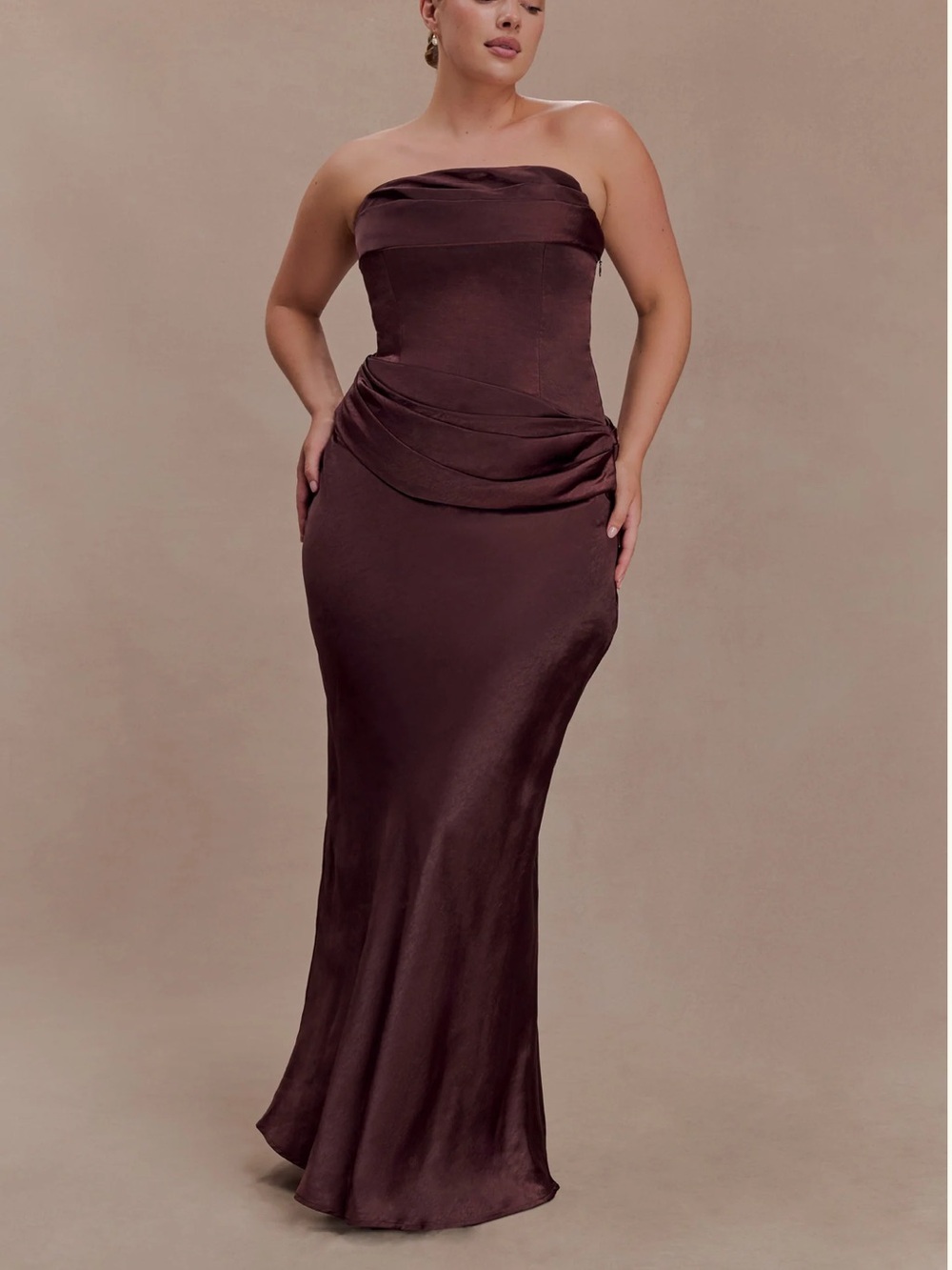 Meshki Jasmine Satin Evening Gown